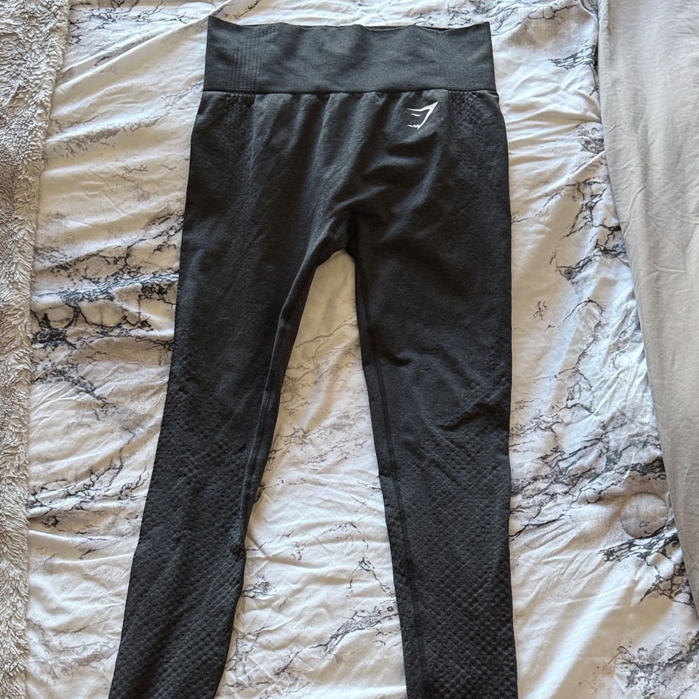 Gymshark Black Textured Performance Leggings